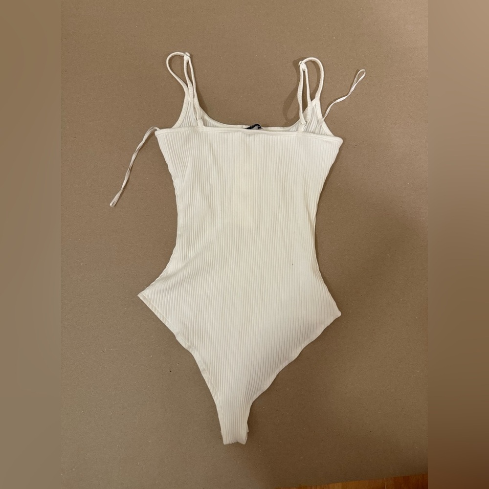 White Ribbed Bodysuit by THATSSOFETCH - Picture 4 of 4